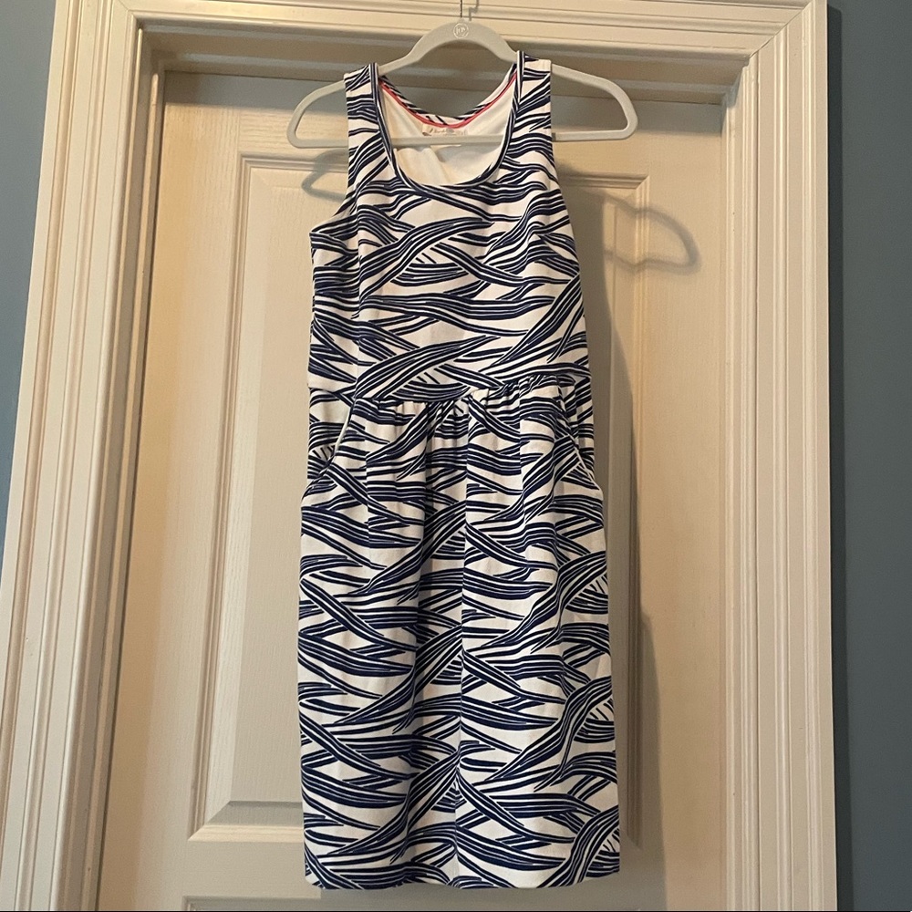Navy and White Boden Shift Dress